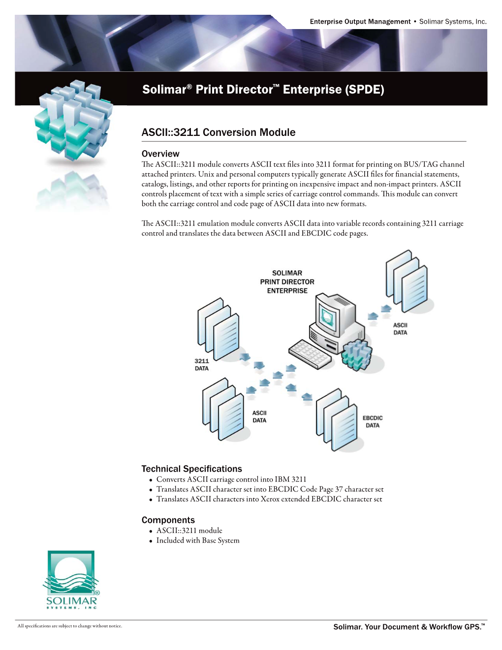 Solimar® Print Director™ Enterprise (SPDE)