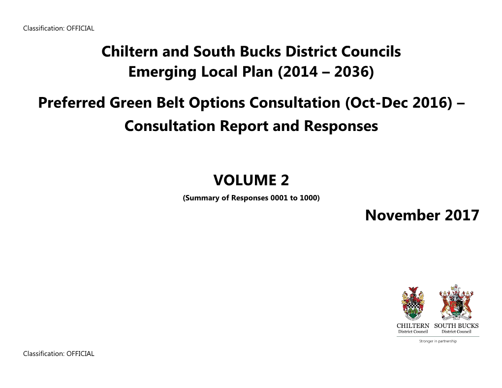 Preferred Green Belt Options Consultation (Oct-Dec 2016) – Consultation Report and Responses