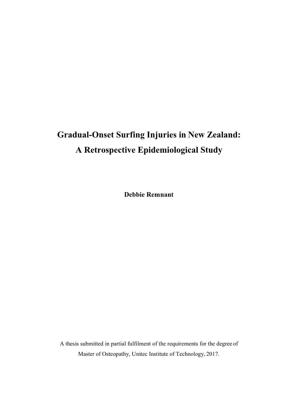 Gradual-Onset Surfing Injuries in New Zealand: a Retrospective Epidemiological Study