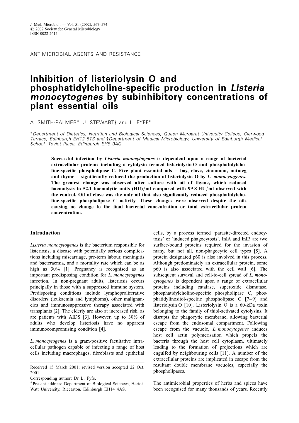 Inhibition of Listeriolysin O and Phosphatidylcholine-Specific