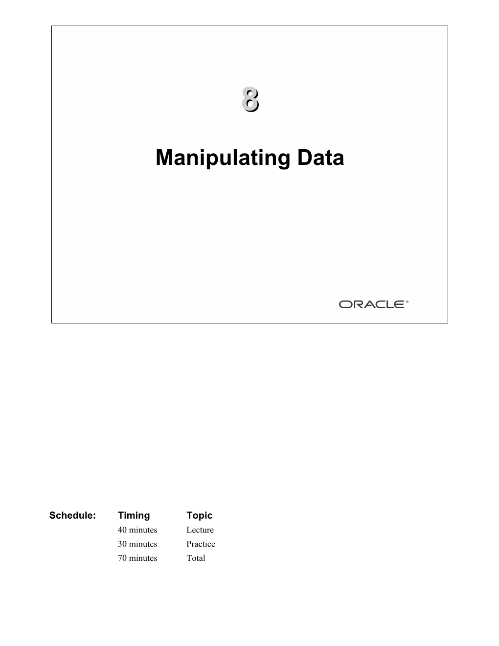 Manipulating Data