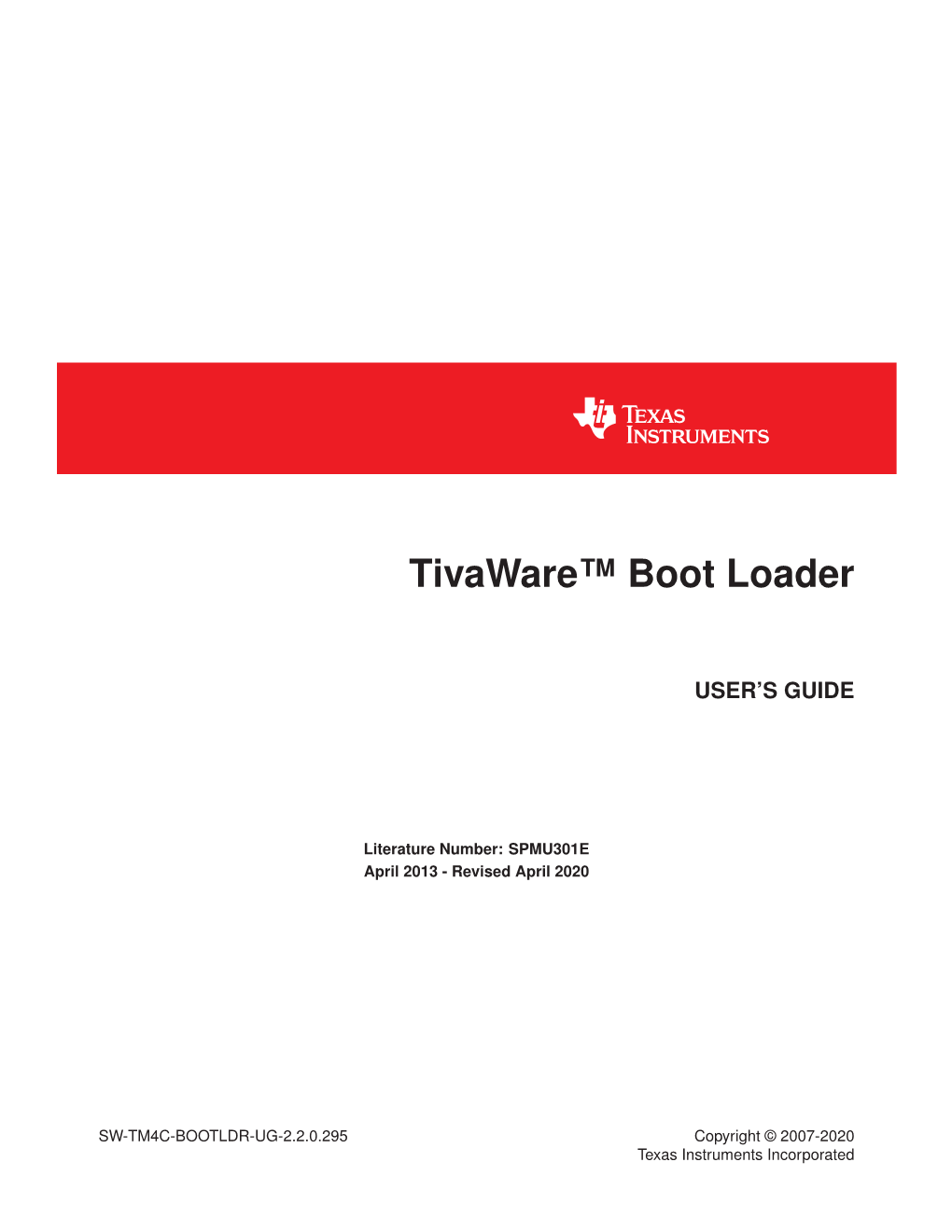 Tivaware™ Bootloader for C Series User's Guide