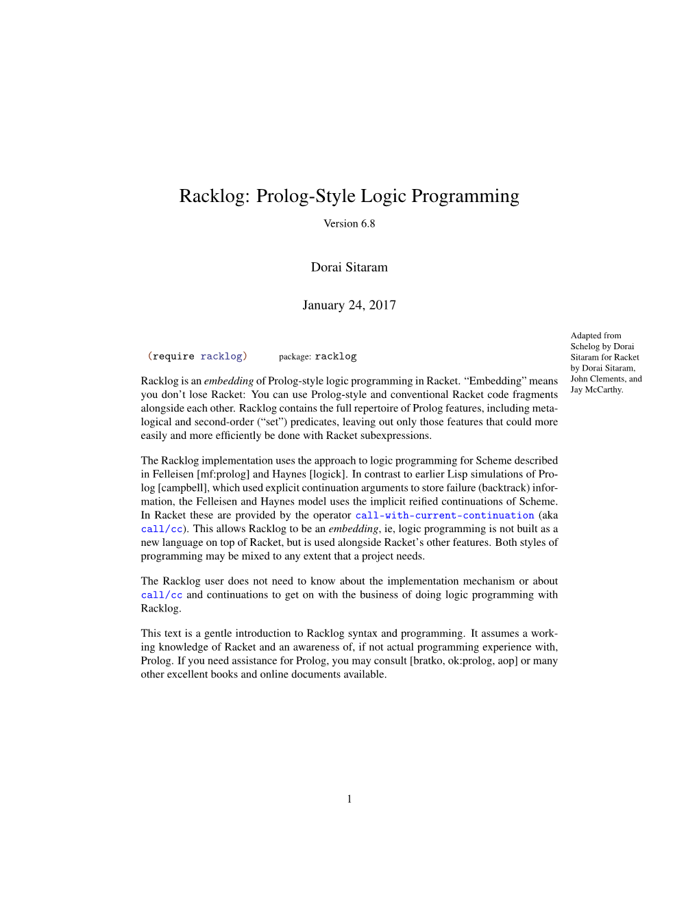 Racklog: Prolog-Style Logic Programming