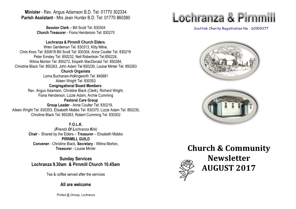 Lochranza & Pirnmill Church & Community Newsletter