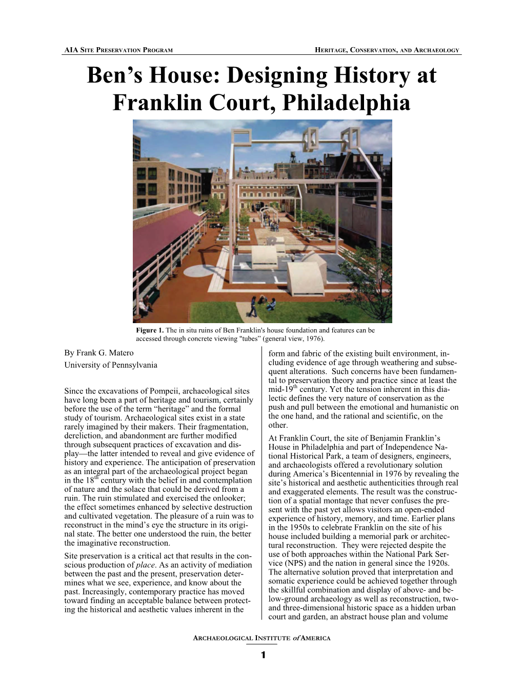 Designing History at Franklin Court, Philadelphia