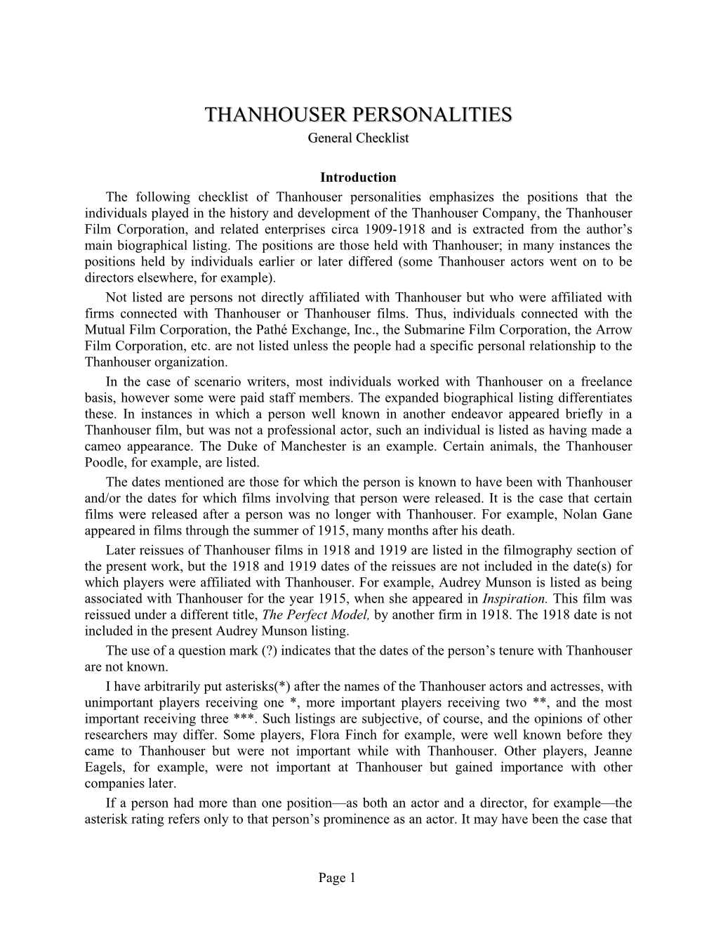 Download Thanhouser Personalities