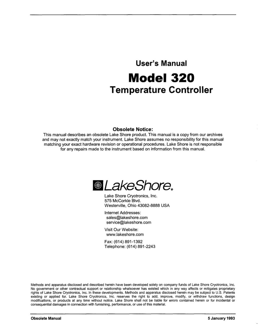 User's Manual Temperature Controller Model