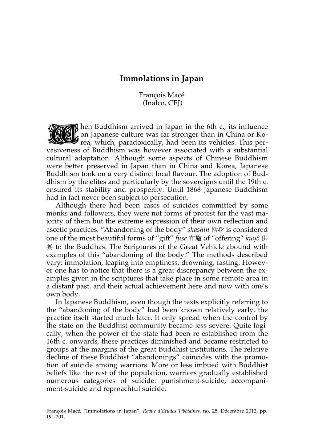 Immolations in Japan