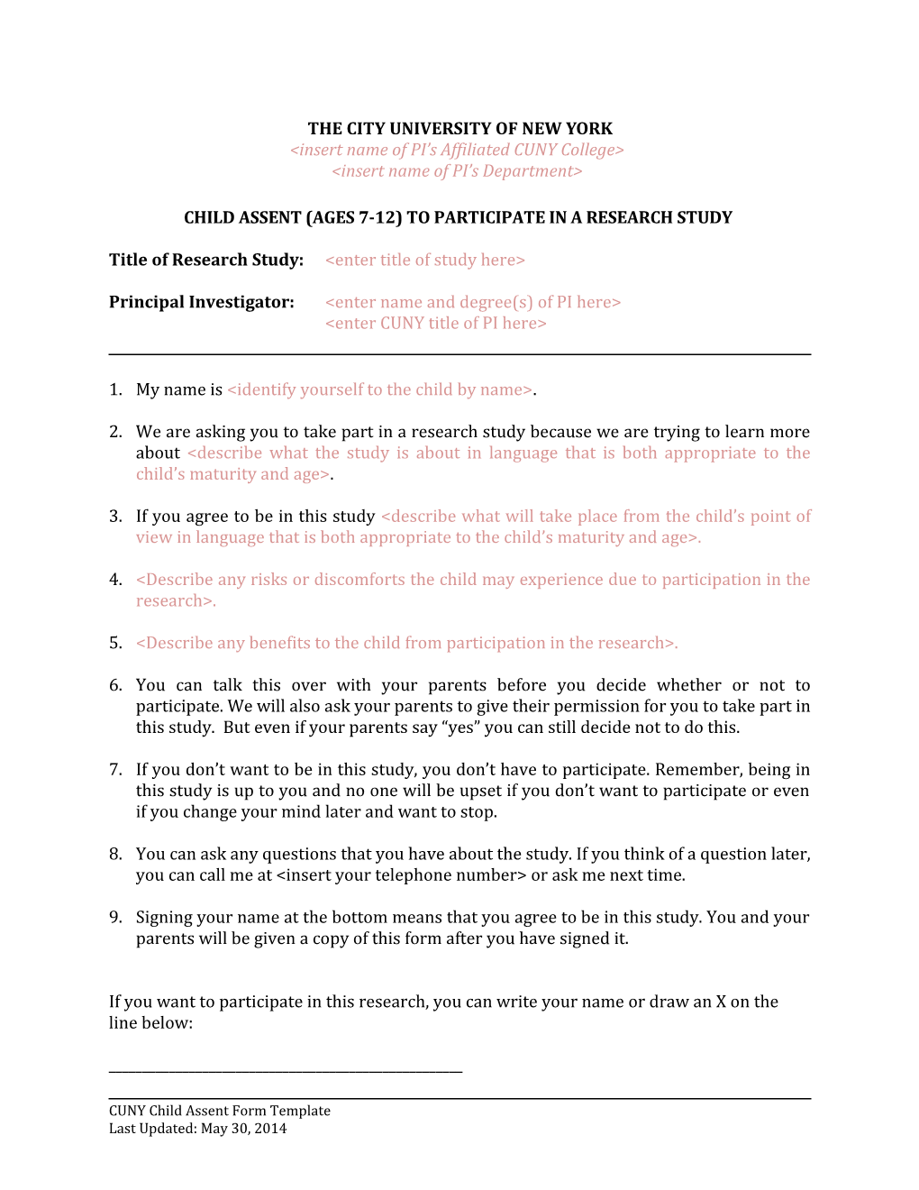 Sample ICF for Non-Medical Research s1