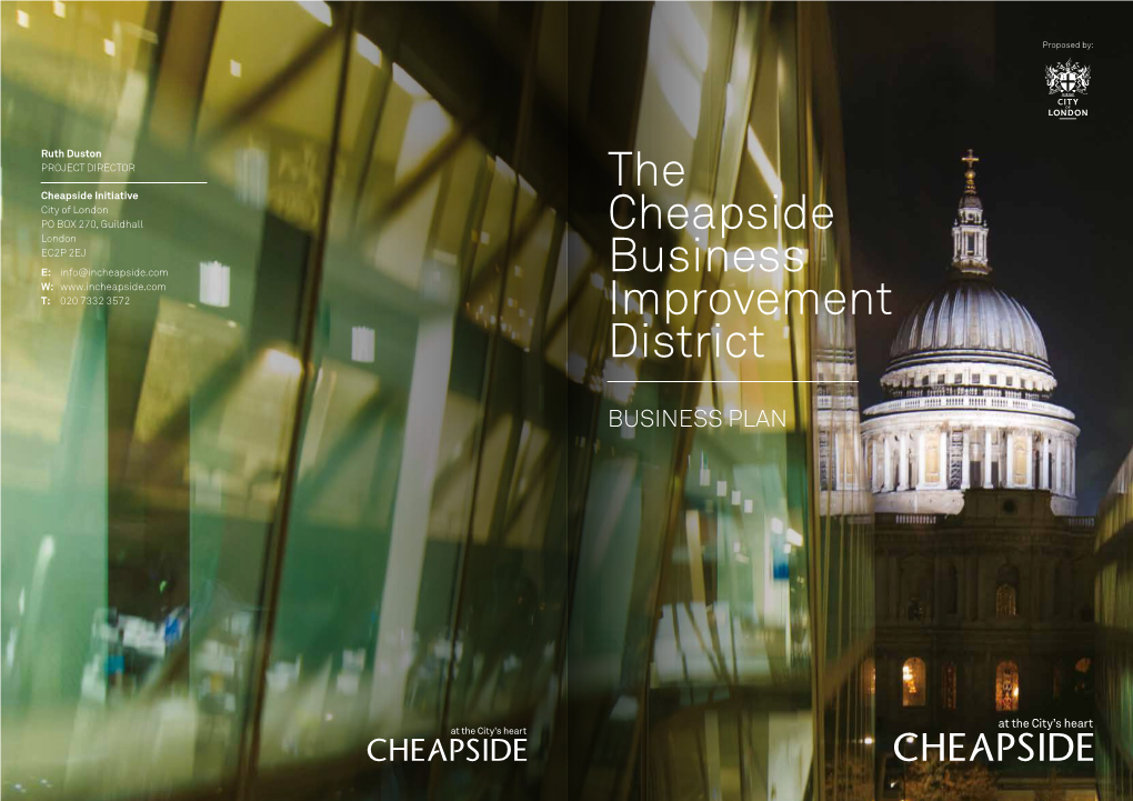 The Cheapside Business Improvement District Business Plan the Cheapside Business Improvement District Business Plan