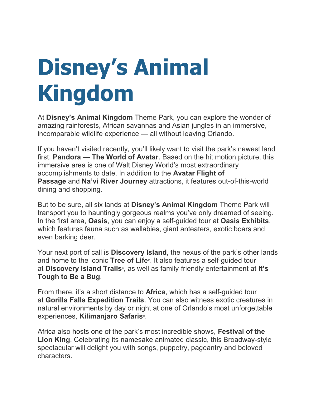 Disney's Animal Kingdom