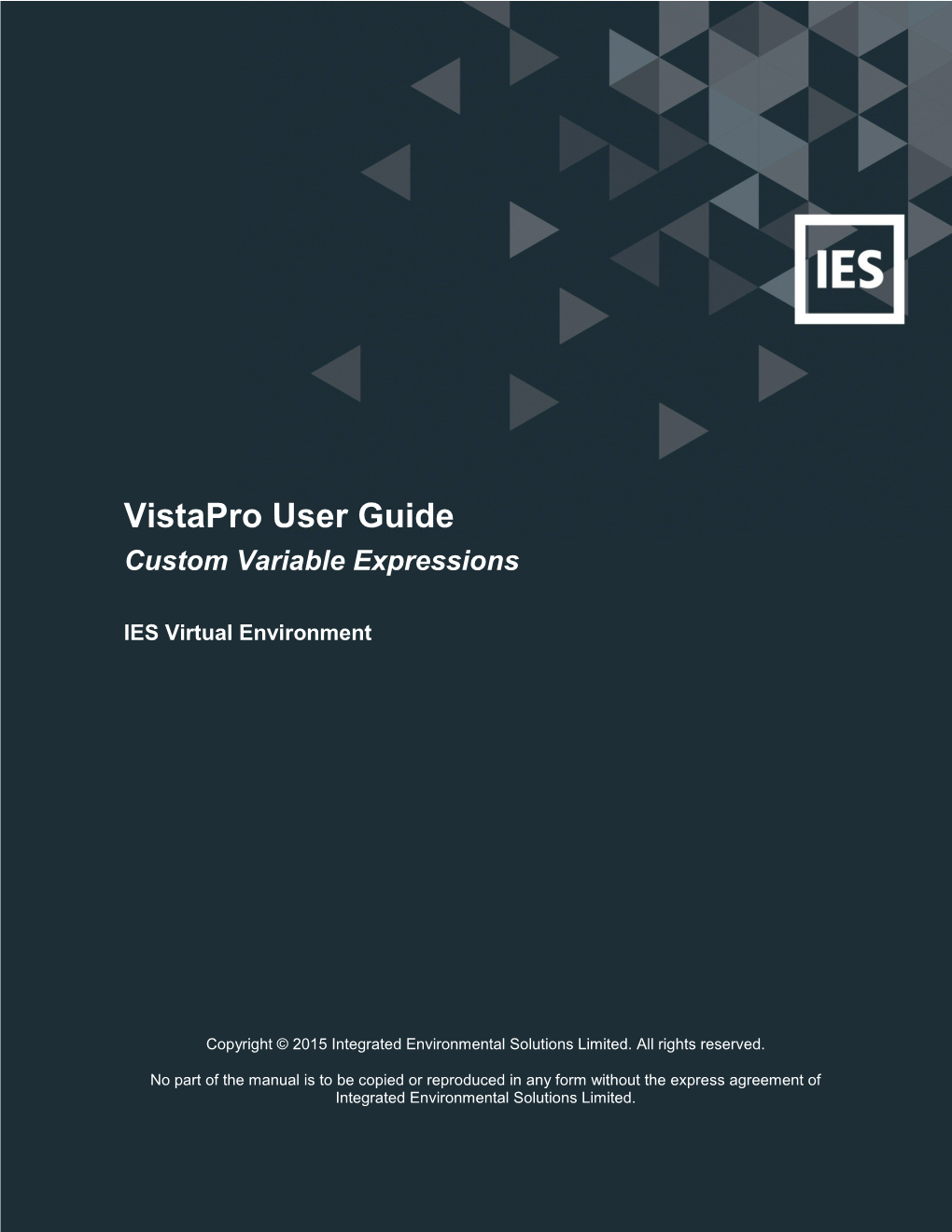 Vistapro User Guide Custom Variable Expressions