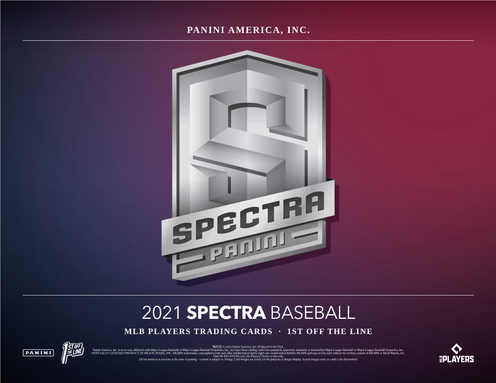 2021 Spectra Baseball Mlb Players Trading Cards · 1St Off the Line