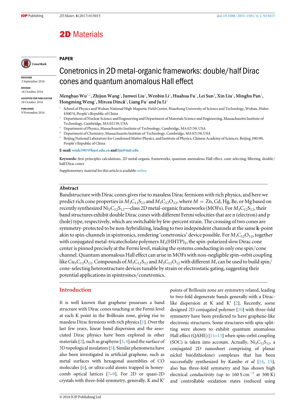 Conetronics in 2D Metal-Organic Frameworks: Double/Half Dirac