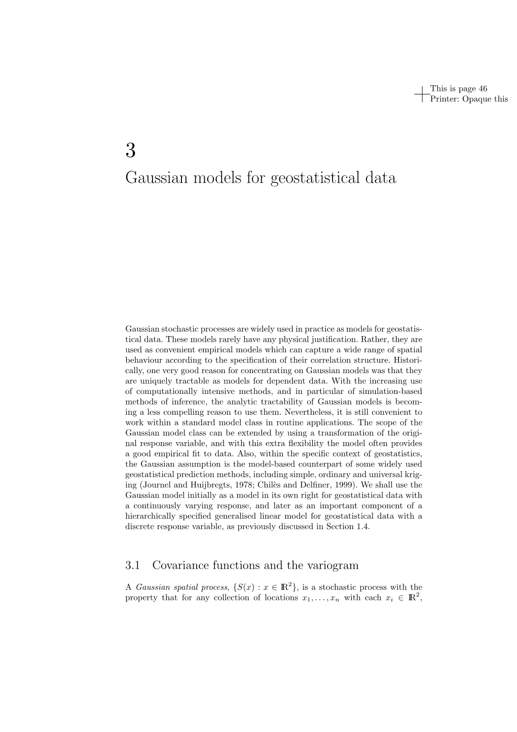 Gaussian Models for Geostatistical Data