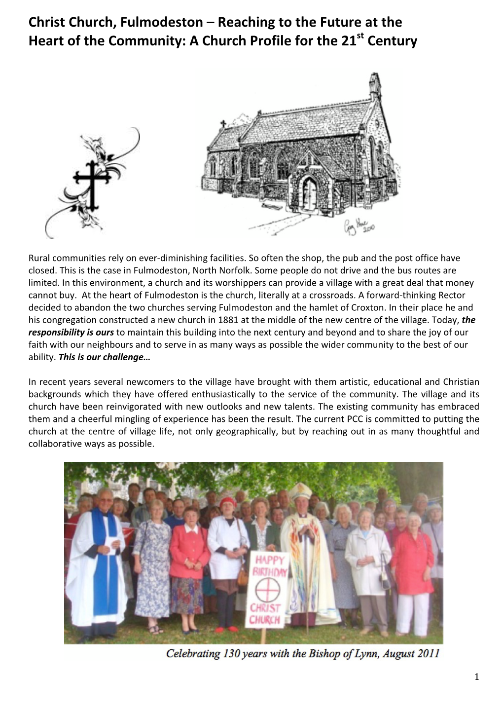 Christ Church, Fulmodeston – Reaching to the Future at the Heart of the Community: a Church Profile for the 21St Century