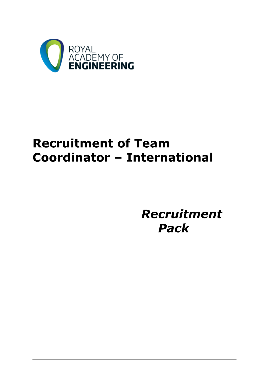 Recruitment of Team Coordinator International