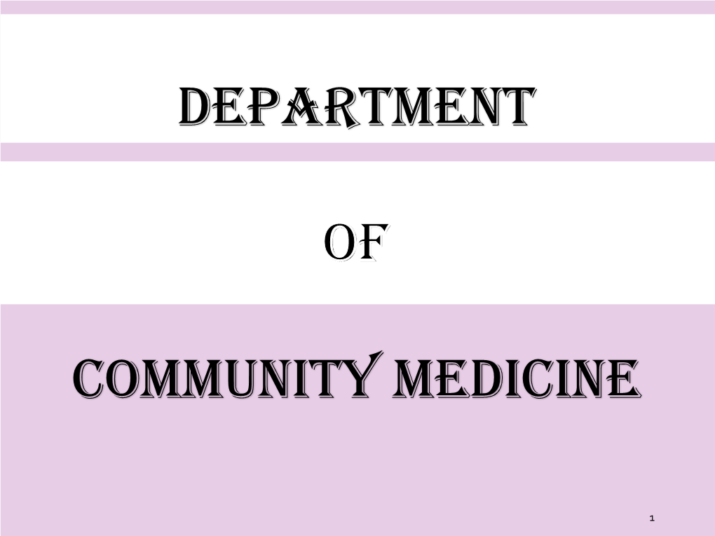 8. Department of Community Medicine