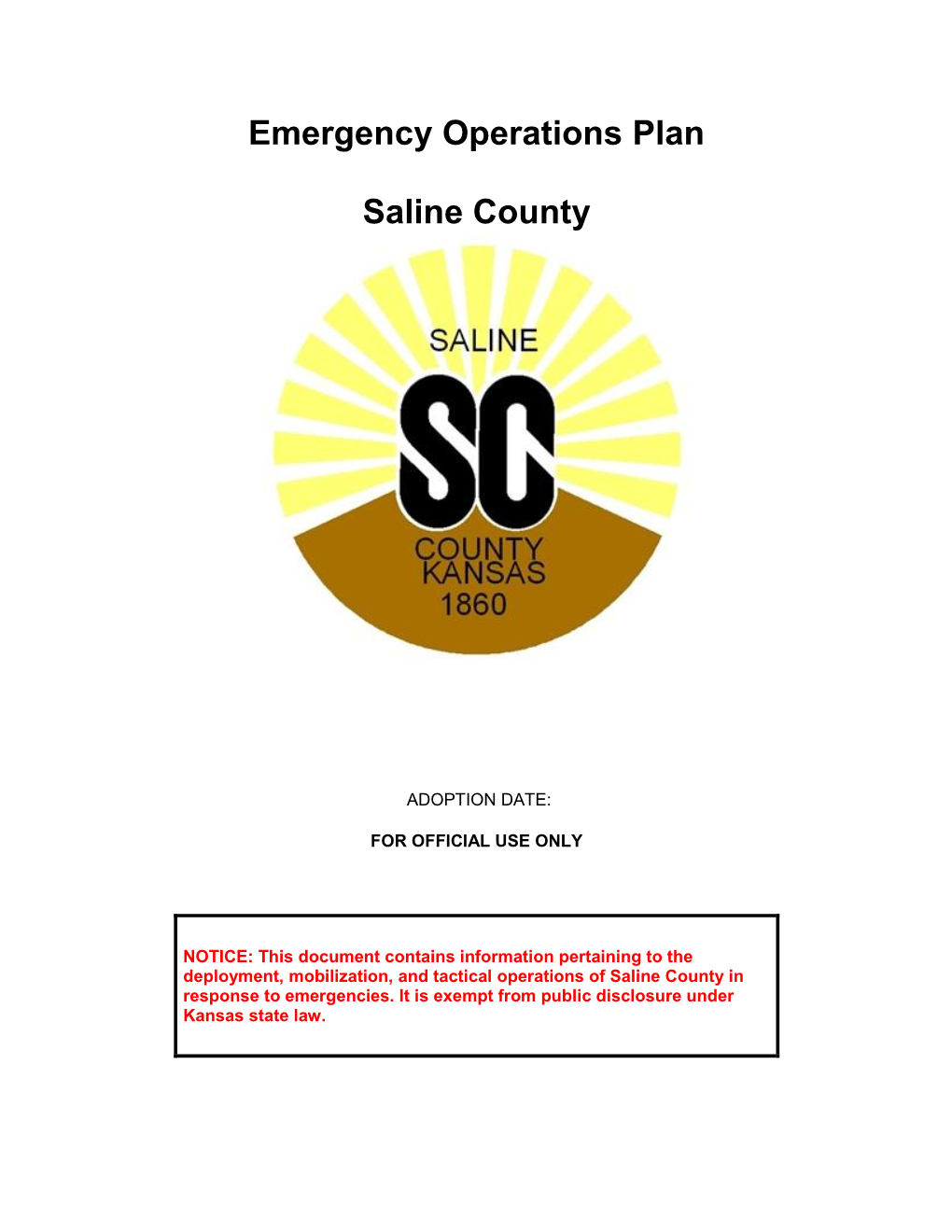 Saline County Emergency Operations Plan