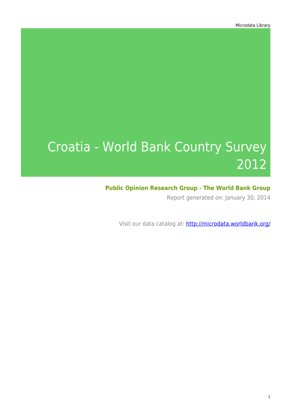 Croatia - World Bank Country Survey 2012