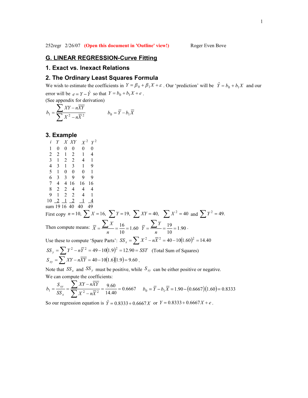 Anova, Regression, Correlation