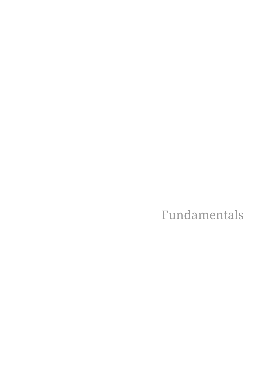 Fundamentals Table of Contents