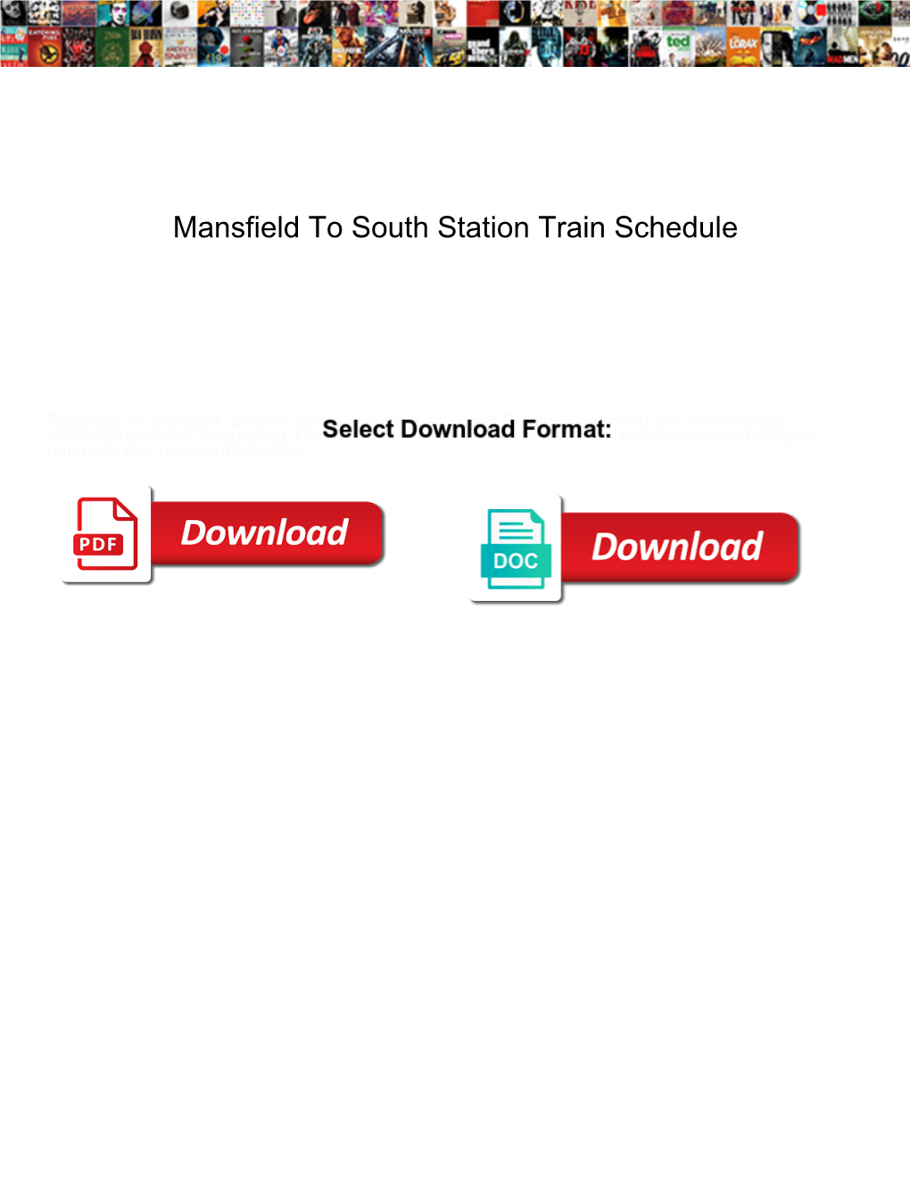 Mansfield to South Station Train Schedule