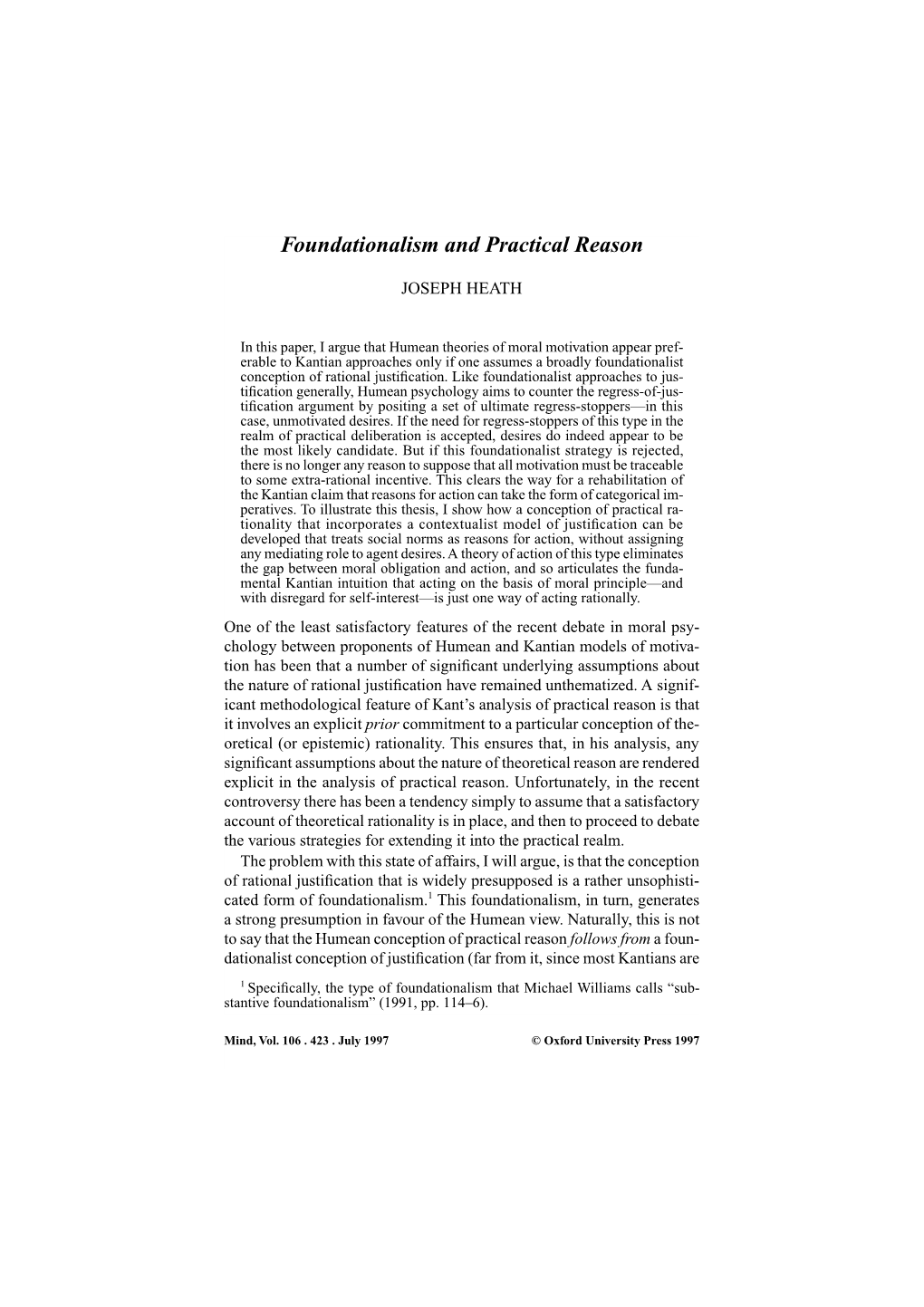 Foundationalism and Practical Reason