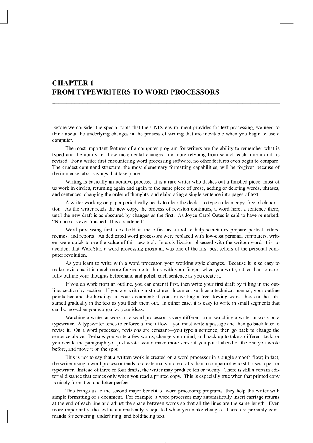 Chapter 1 from Typewriters to Word Processors