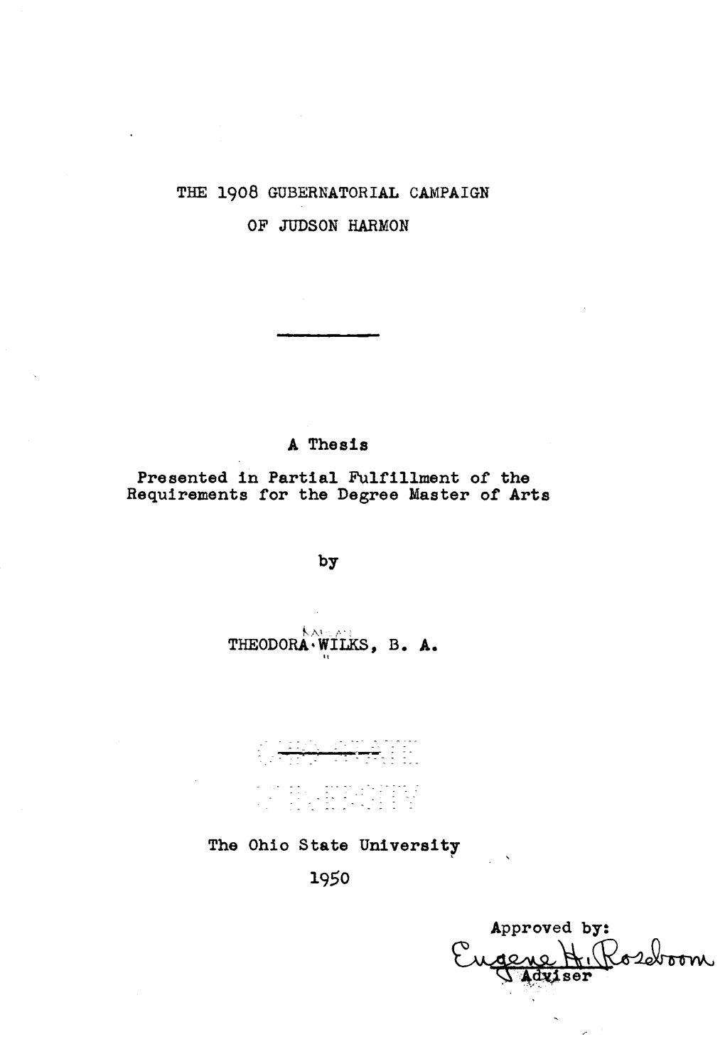 OF JUDSON HARMON THEODORA:Wtlks, B. A. 1950