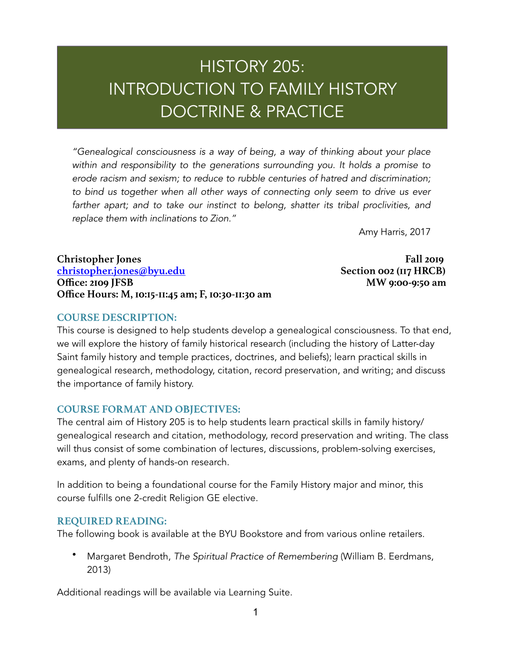 Hist 205 Syllabus (Fall 2019)