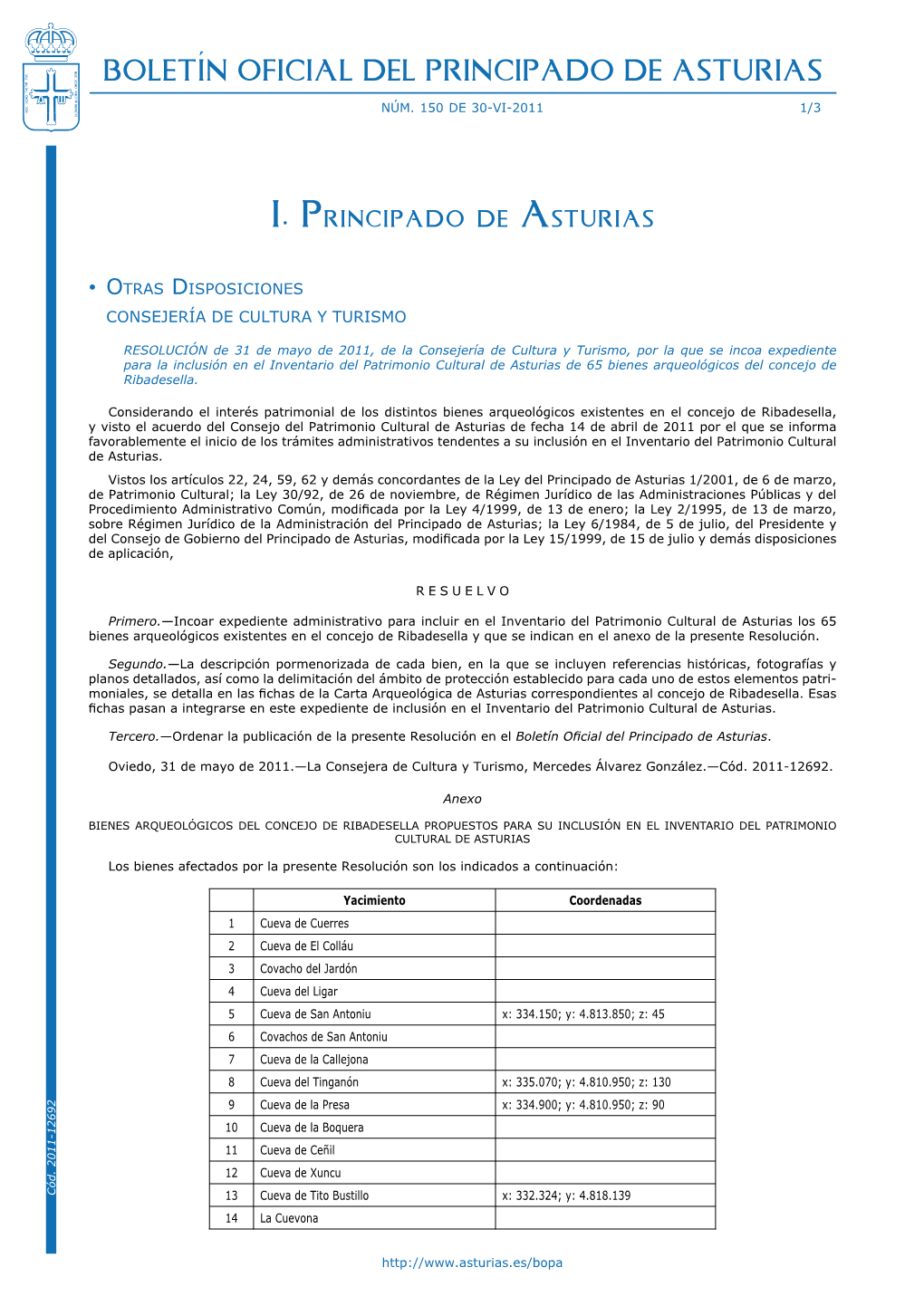 Boletín Oficial Del Principado De Asturias