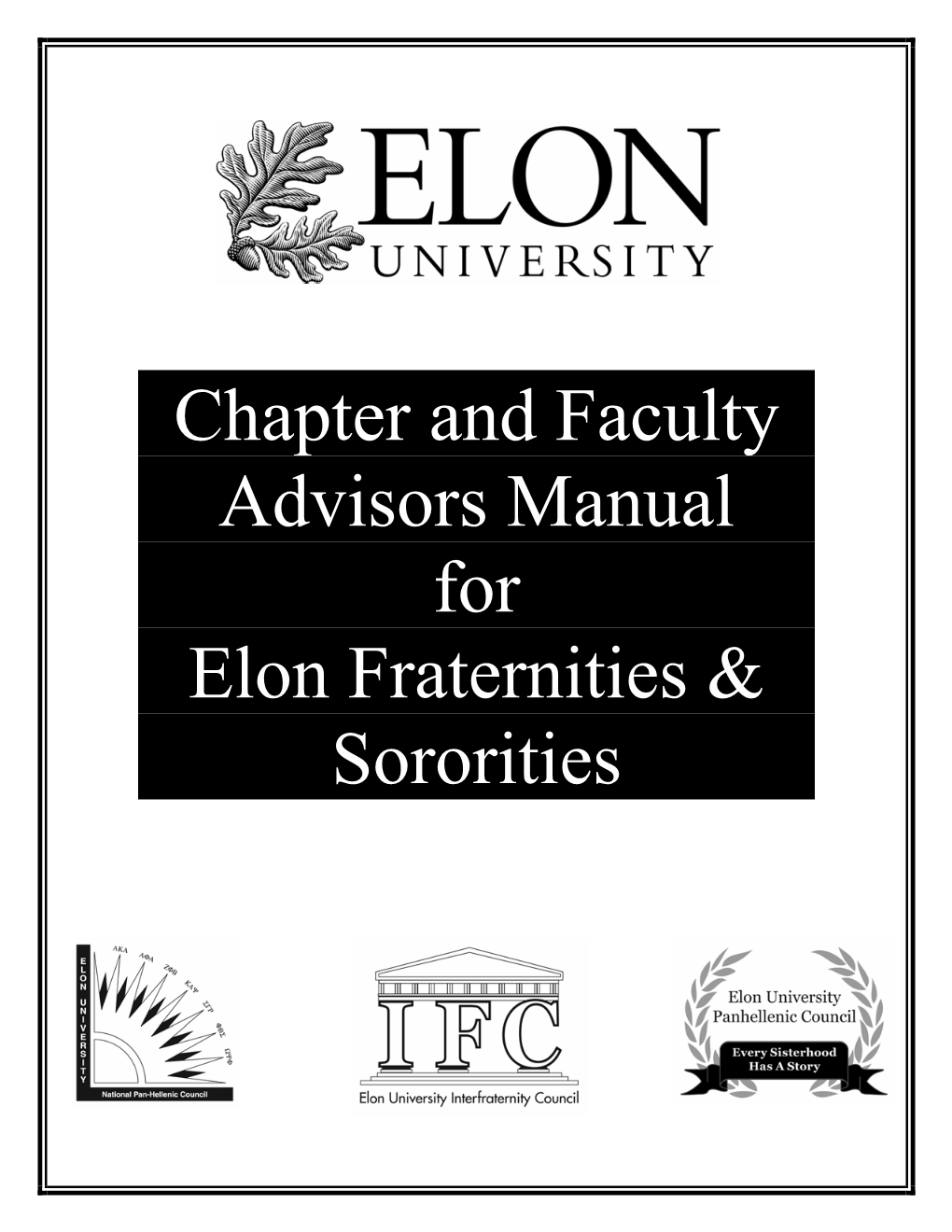 Chapter and Faculty Advisors Manual for Elon Fraternities & Sororities