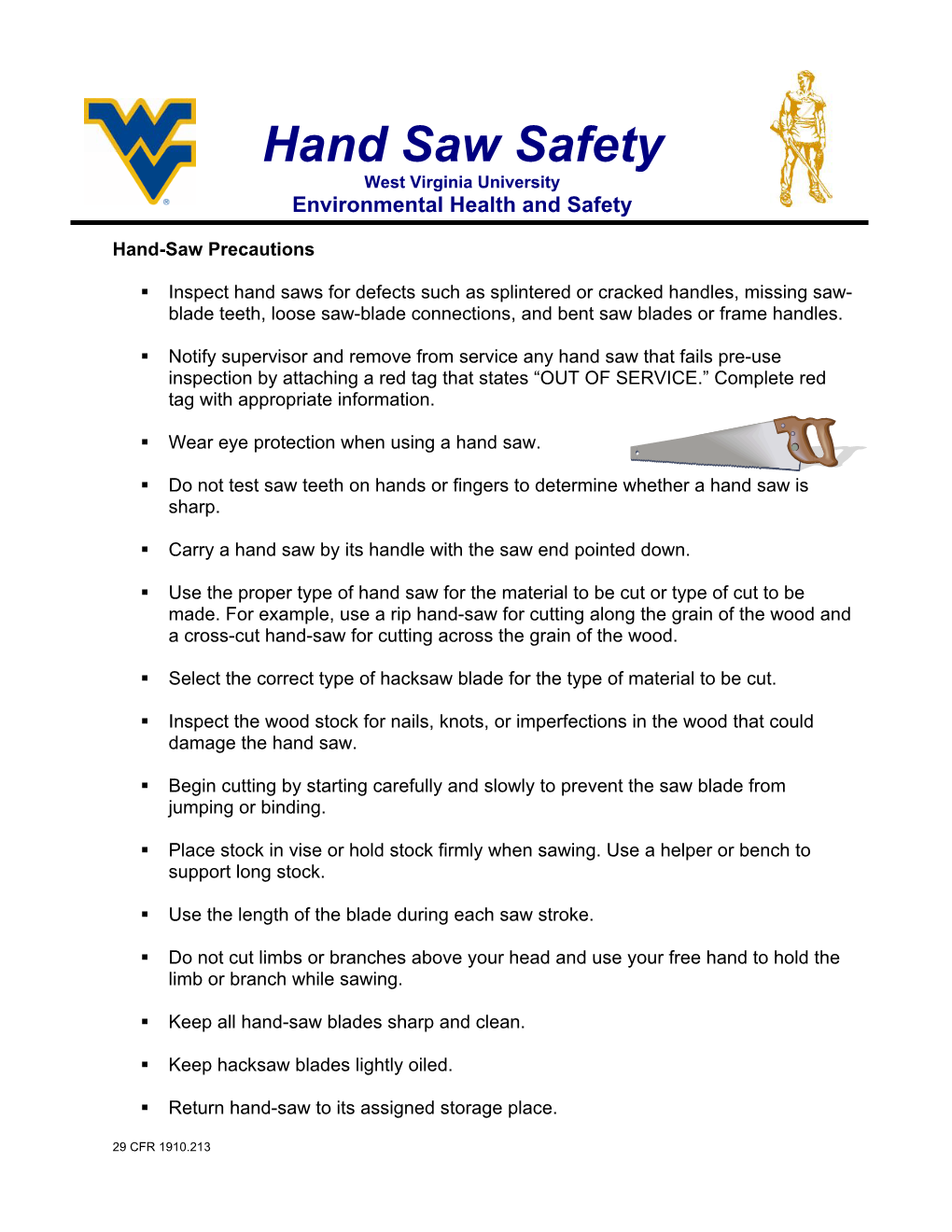 Hand-Saw Safety
