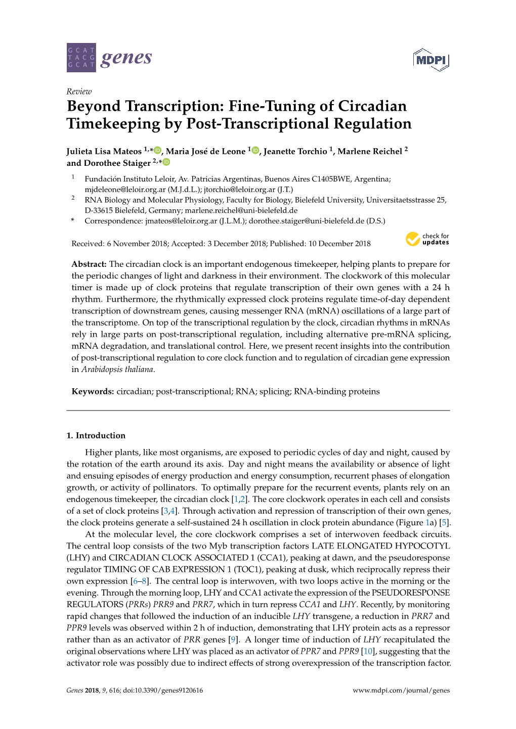 Fine-Tuning of Circadian Timekeeping by Post-Transcriptional Regulation