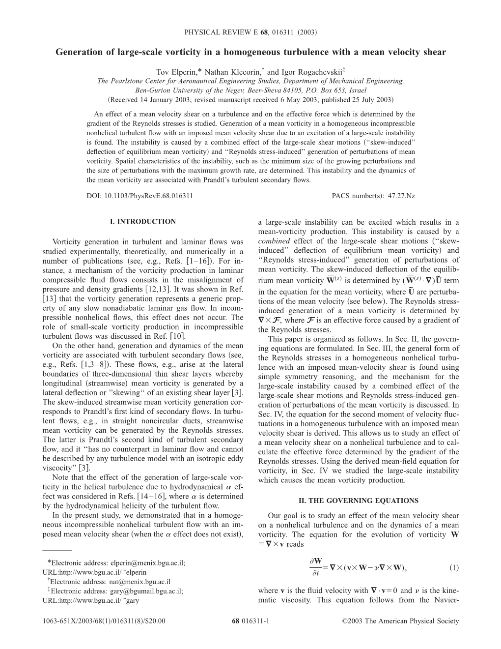 Generation of Large-Scale Vorticity in a Homogeneous Turbulence with a Mean Velocity Shear