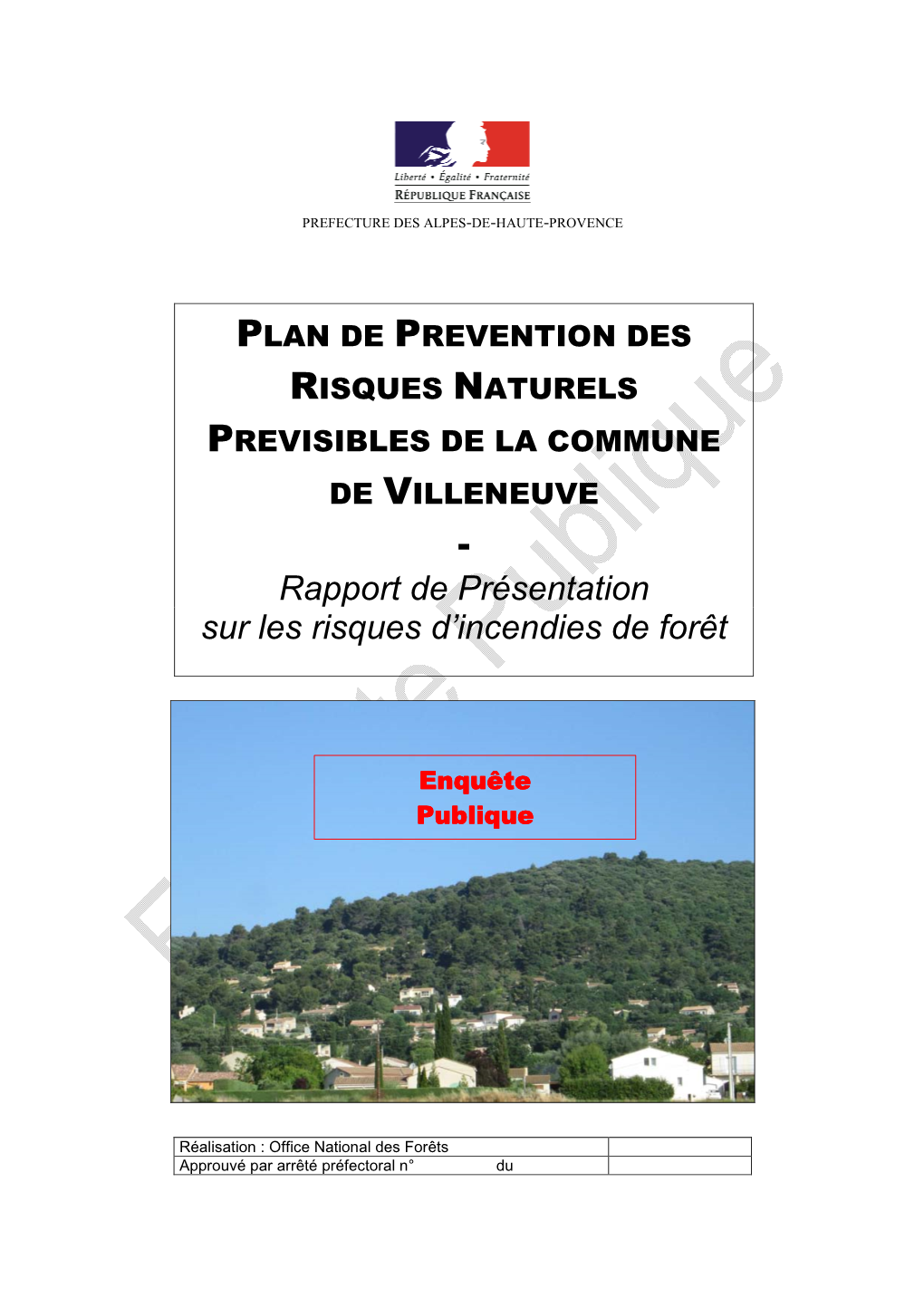 Rapport De Présentation Sur Les Risques D'incendies De Forêt