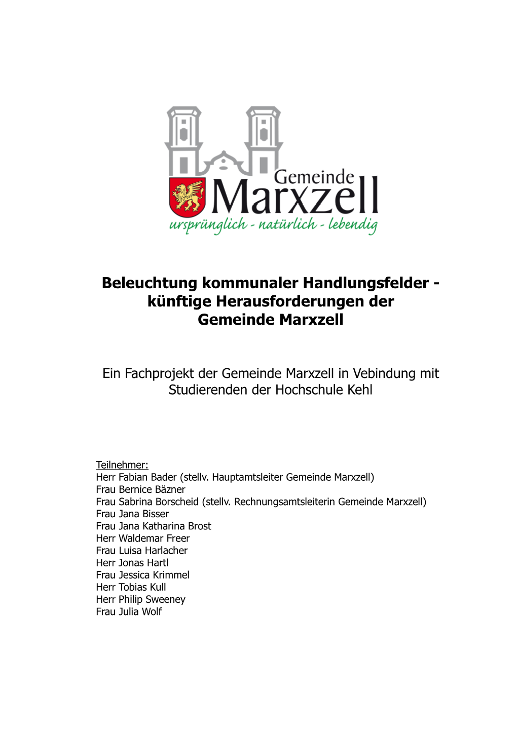 Künftige Herausforderungen Der Gemeinde Marxzell