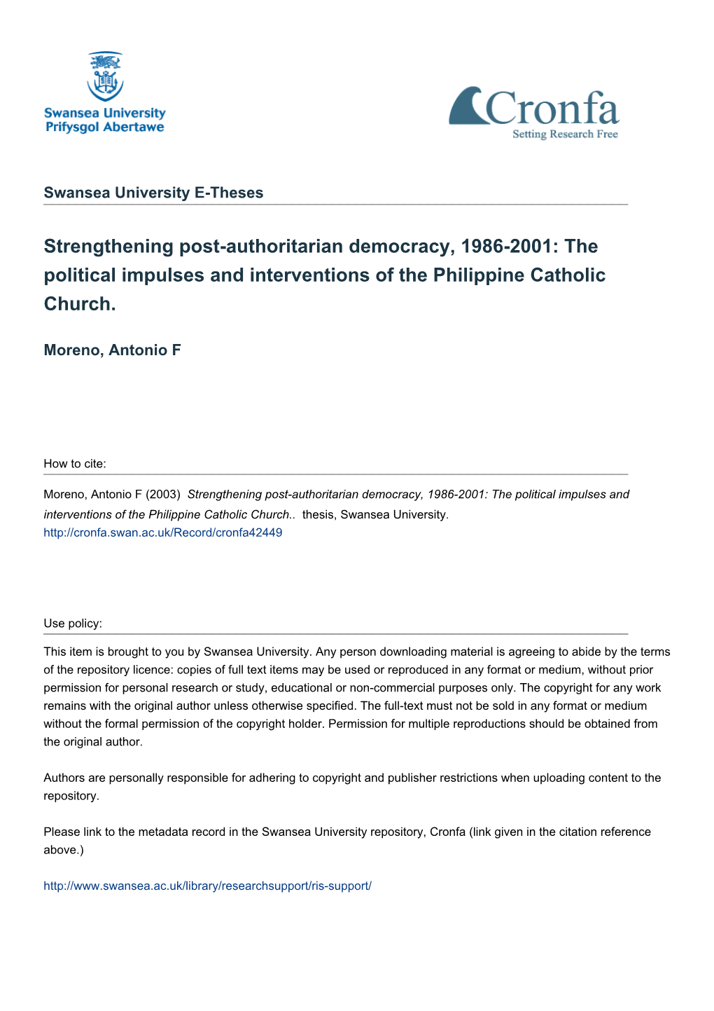 The Political Impulses and Interventions of the Philippine Catholic Church