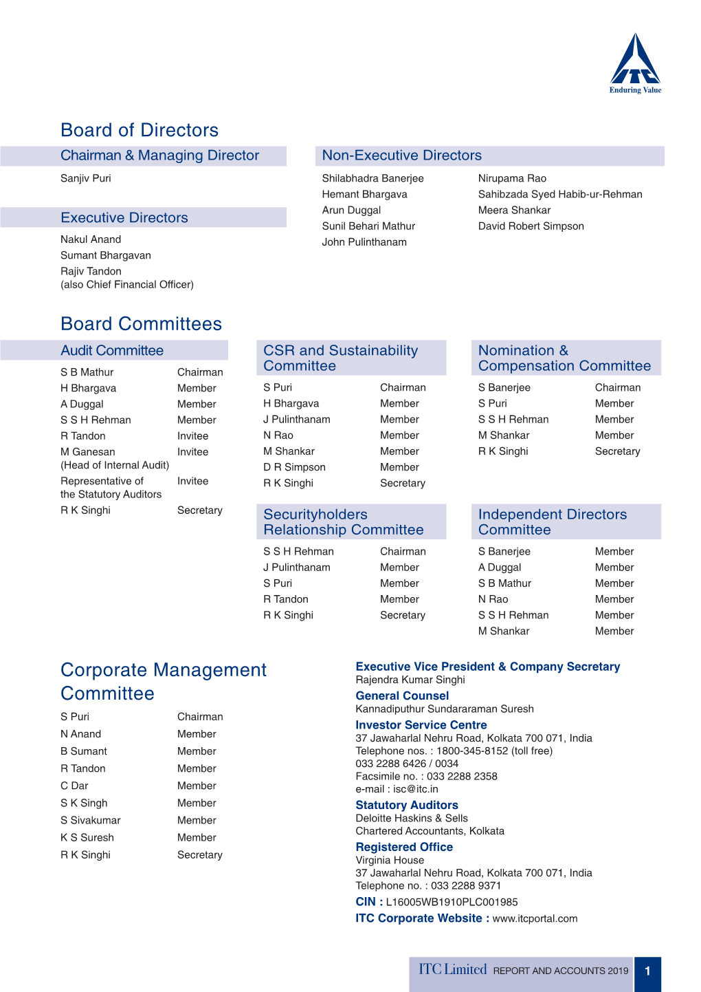 Board of Directors and Committees