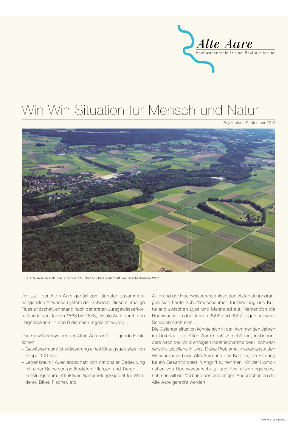 Win-Win-Situation Für Mensch Und Natur Projektstand September 2012