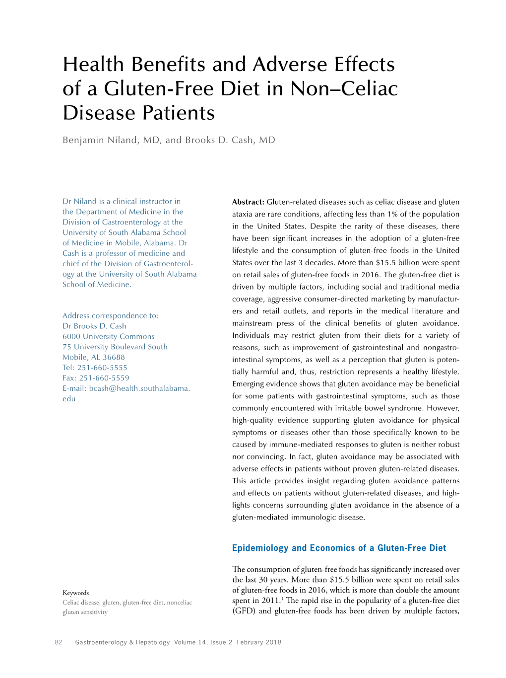 Health Benefits and Adverse Effects of a Gluten-Free Diet in Non–Celiac Disease Patients
