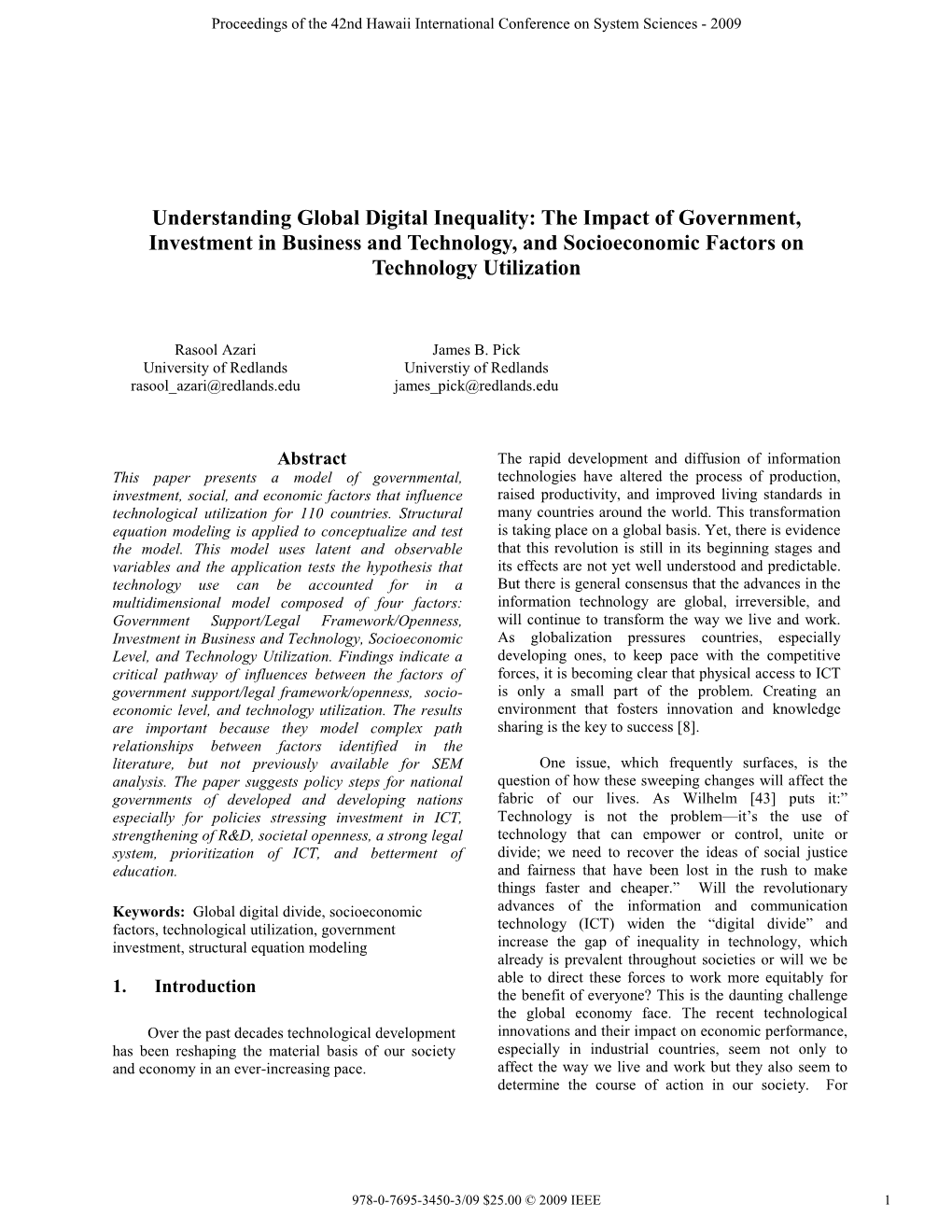 Understanding Global Digital Inequality: the Impact of Government, Investment in Business and Technology, and Socioeconomic Factors on Technology Utilization