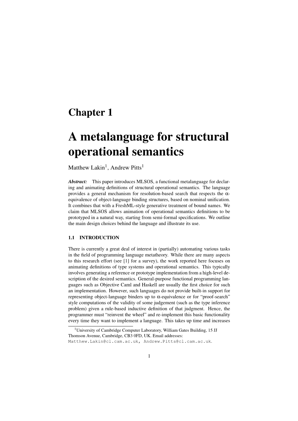 A Metalanguage for Structural Operational Semantics