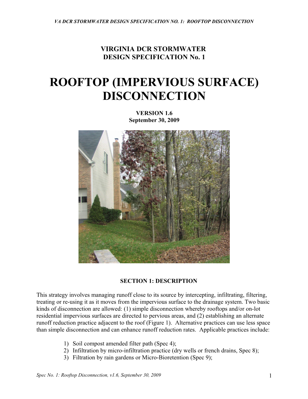 Table E3 Runoff Reduction Practice # 3 Rooftop Disconnection