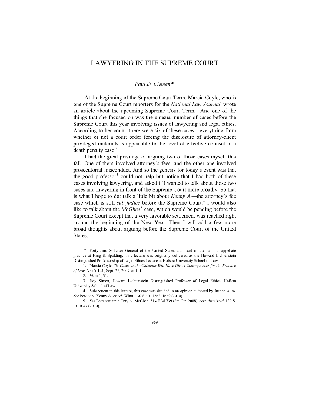 Lawyering in the Supreme Court