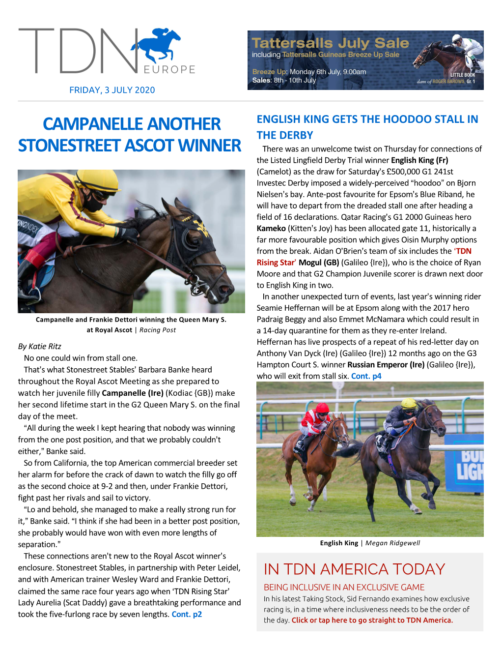 Campanelle Another Stonestreet Ascot Winner