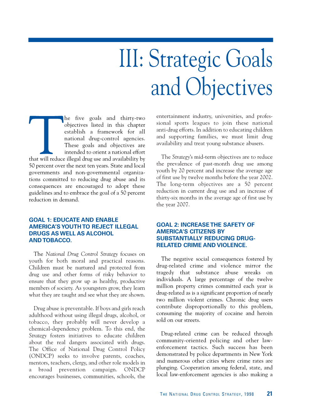 Strategic Goals and Objectives