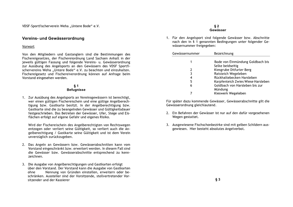 Vereins- Und Gewässerordnung 1