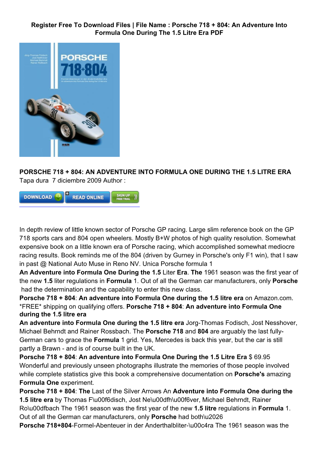 [1HG]? Livre Free Porsche 718 + 804: An